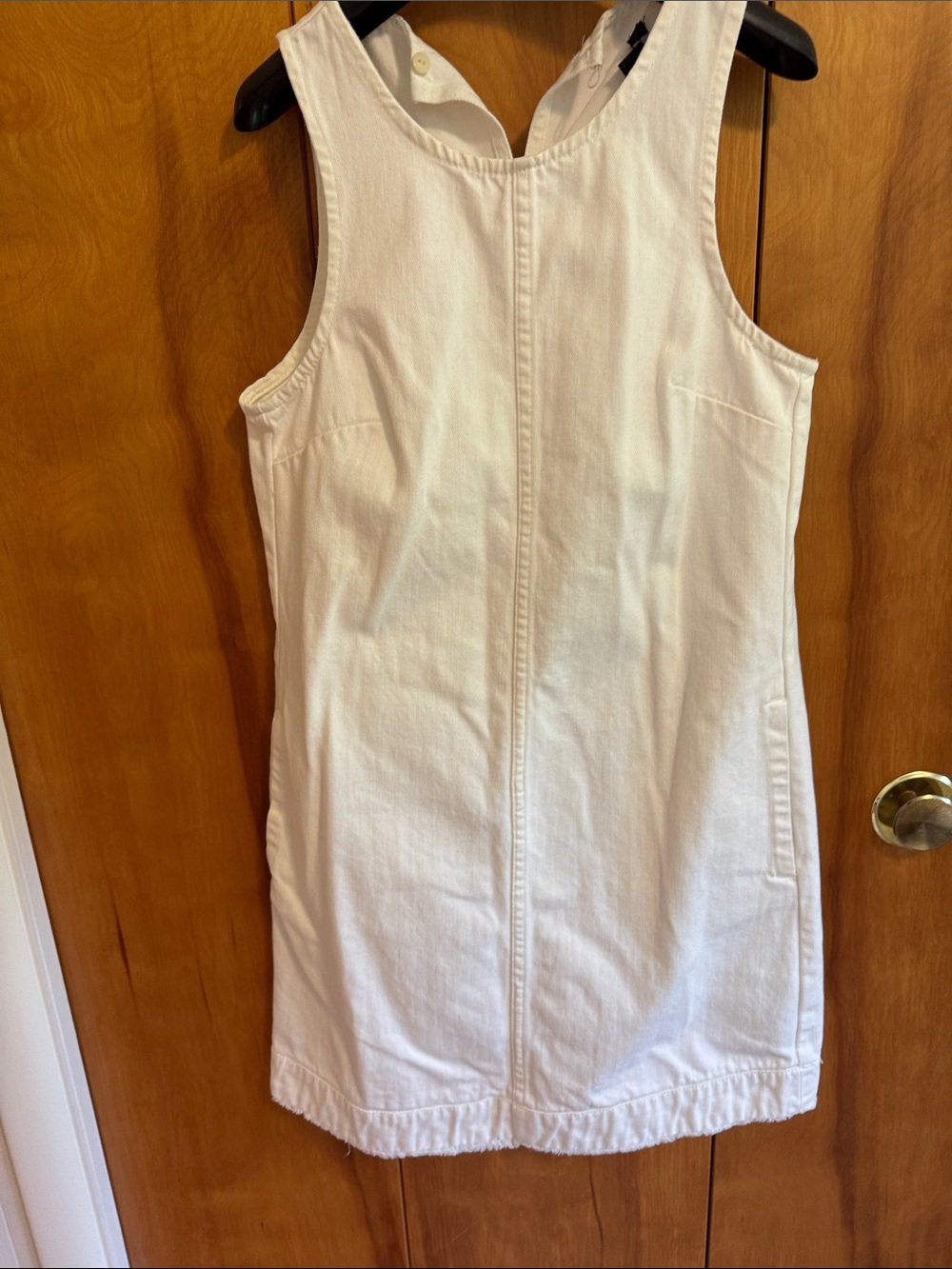 J. Crew White Sleeveless Shift Tunic Denim Dress